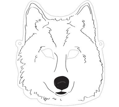 Illustration of a cut out wolf mask